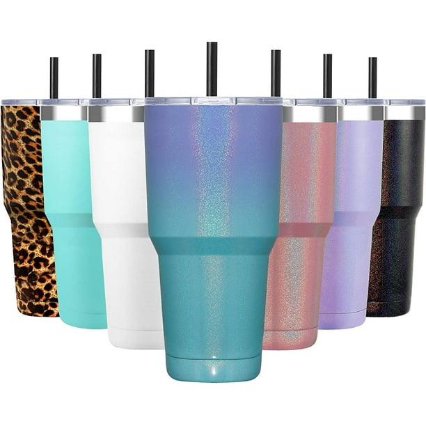 Stainless Steel Tumbler Cup with Lid and Straw Insulated Coffee Mug Blue Travel Stainless Steel Tumbler Cup with Lid and Straw Insulated Coffee Mug Blue Travel